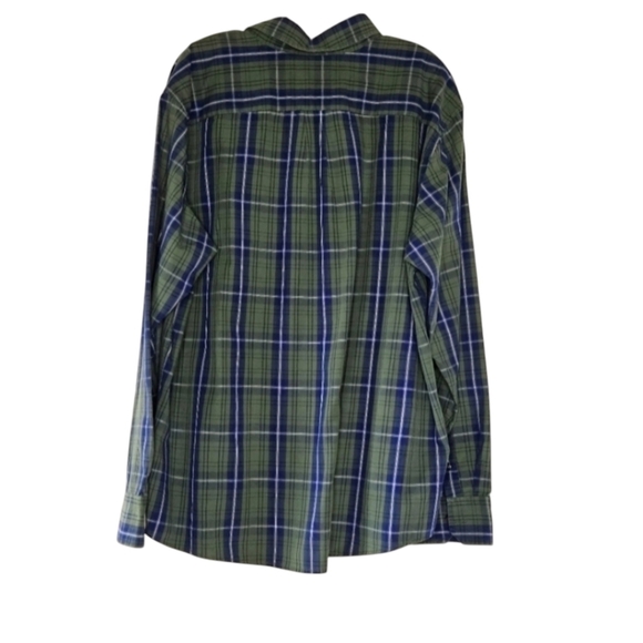 Dockers button down long sleeve green and blue plaid shirt size XXL - Picture 2 of 9